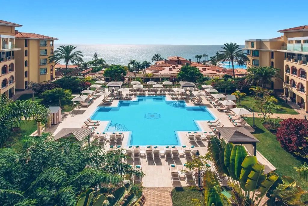 Iberostar-select-image-in-spain-drone-shot-of-beach-water-hotel-and-pool