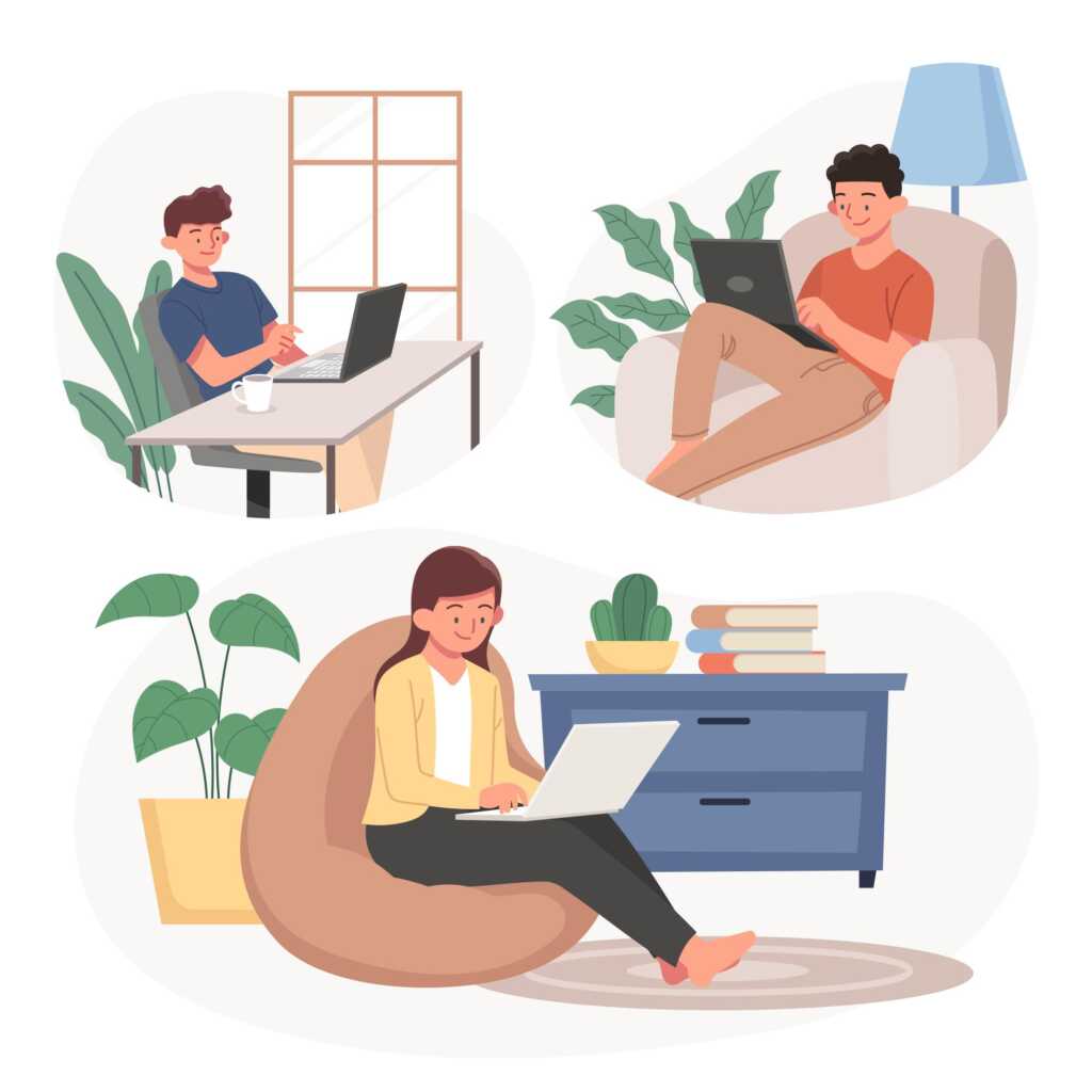 Number-of-hand-drawn-characters-working-from-home